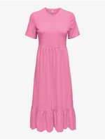 Pink women's basic midi dress ONLY May - Women