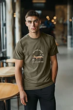 Trendyol Anthracite Oversize/Wide Cut More Sustainable Embroidered 100% Organic Cotton T-shirt