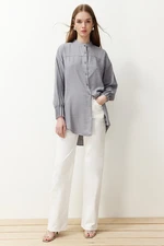 Trendyol Gray Linen Aerobin Woven Shirt