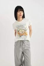 DEFACTO Fitted Printed Short Sleeve T-Shirt