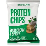 Descanti Protein Chips proteinové chipsy příchuť Sour Cream&Spices 50 g