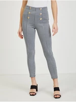 White-and-black women's patterned trousers ORSAY