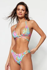 Trendyol Abstract Patterned Regular Bikini Bottom with Accessories