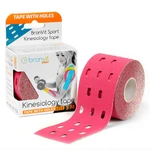 BronVit Sport Kinesio Tape děrovaný 5 cm x 5 m tejpovací páska růžová