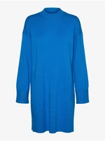 Blue women's sweater dress VERO MODA Goldneedle - Women