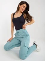 Dark mint women's cargo sweatpants