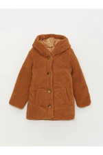 LC Waikiki Girls' Plush Hooded Coat