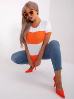 Ecru-orange blouse of larger size