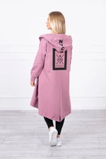 Oversize dark pink cape with hood