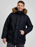 Čierna pánska zimná bunda s kapucňou GAP