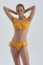 Dagi Yellow Flounce Bikini Top