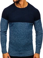 Elegant men's sweater H1809 - blue,