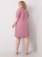 Powder pink loose dress of larger size