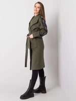 Khaki lady's coat with belt