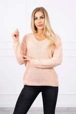 V-neck sweater powder pink