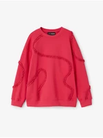 Dark pink girly sweatshirt Desigual Inida - Girls