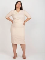 Light peach pencil skirt plus sizes