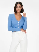 Blue Ribbed Short Cardigan JDY Donnel - Women