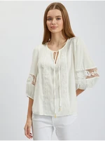 Orsay White Lady's Blouse with Lace - Women