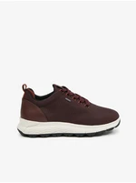 Burgundy Women's Sneakers with Leather Details Geox Spherica - Women