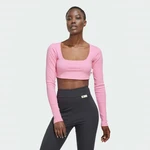 Adidas Woman's Longsleeve Crop Top Studio Lounge Ribbed Tee HH8501