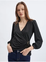 Orsay Black Ladies Wrap Blouse - Women