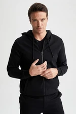 DEFACTO Regular Fit Hooded Zippered Cardigan