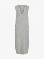 Light grey women's knitted dress VILA Visvampi - Women