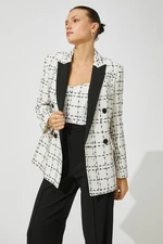 Koton Women's White Plaid Jacket