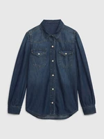 Dark blue girls' denim shirt GAP