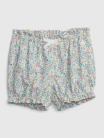 Blue-cream girls' floral shorts GAP