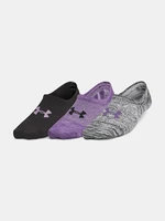 Set of three pairs of women's socks in black, purple and gray Under Armour UA Breathe Lite Ultra Low 3p