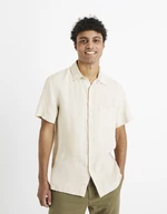 Men's cream linen shirt Celio Damarlin