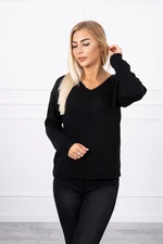 Black V-neck sweater