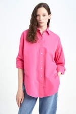 DEFACTO Oversize Fit Shirt Collar Poplin Long Sleeve Tunic