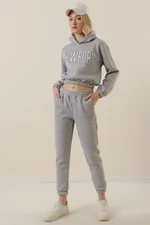 Bigdart 55397 Printed Tracksuit Set - Gray