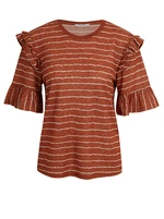 Brown women's striped T-shirt ORSAY