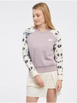 Cream-purple women's patterned sweatshirt Picture Blayr