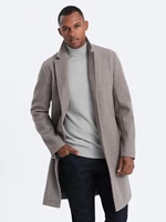 Ombre Men's lightweight single-breasted coat - light brown