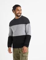 Black and gray men's striped sweater Celio Veribig