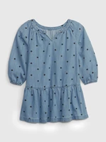 Modré dievčenské bodkované rifľové šaty GAP