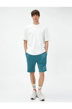 Koton Shorts with Lace-up Waist Slogan Printed Pocket Detailed.