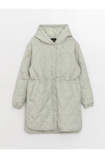 LC Waikiki Women's Hooded, Patterned Long Sleeve Oversize Down Coat.