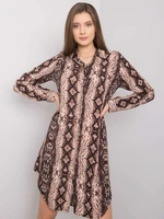 Brown dress with Venice RUE PARIS patterns