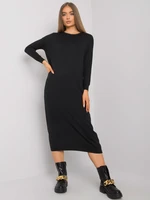 OCH BELLA Black knitted dress with long sleeves