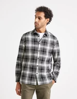 Black and white men's plaid shirt Celio Vabene