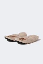 DEFACTO Women's Teddy Bear Themed Plush Home Shoes