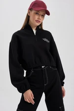 DEFACTO Cool Crop Half Zipper Thick Sweatshirt