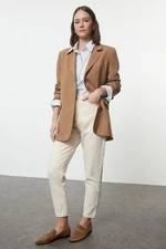 Trendyol Beige Premium Oversize Lined Woven Blazer Jacket