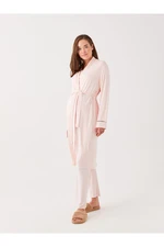 LC Waikiki Shawl Collar Plain Long Sleeve Maternity Dressing Gown